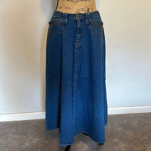 ORVIS Denim Maxi Skirt EUC US8